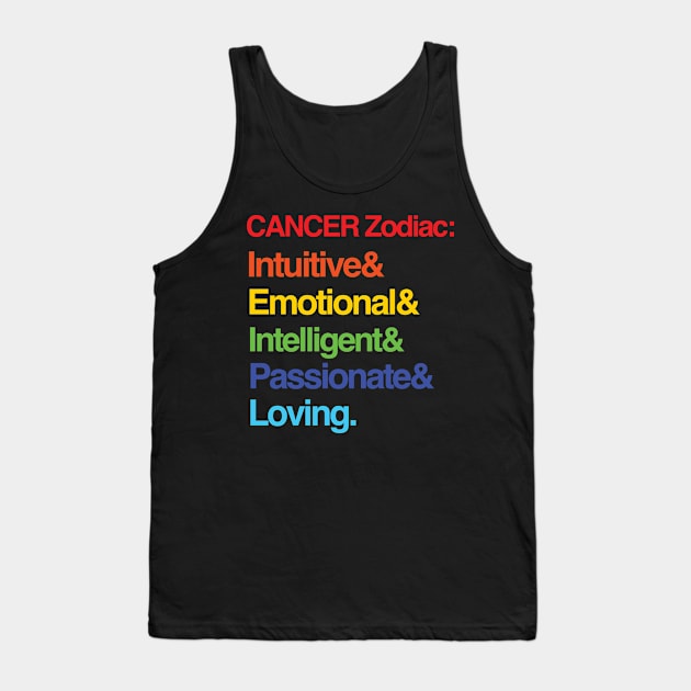 Cancer Zodiac Astrology Tank Top by Funkrafstik